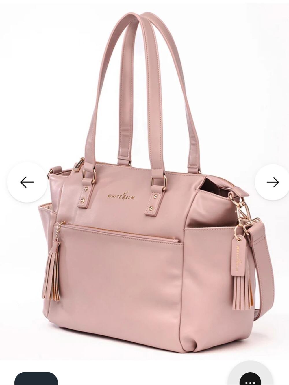 White Elm Gemini Convertible Backpack Tote in a dusty rose - Picture 6 of 12